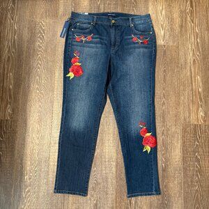 Bandolino Mandie Slim Embroidered Jeans – Size 16WS